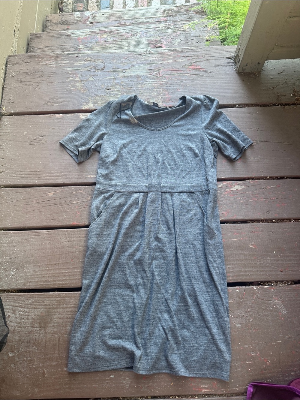 Gerard Darel Heather Gray Short Sleeve Knit Dress